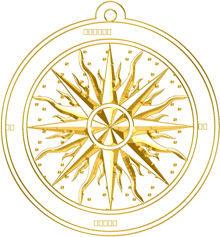 Gold Compass Rose 002 By Prettywitchery - Gold Compass Png (894x894)