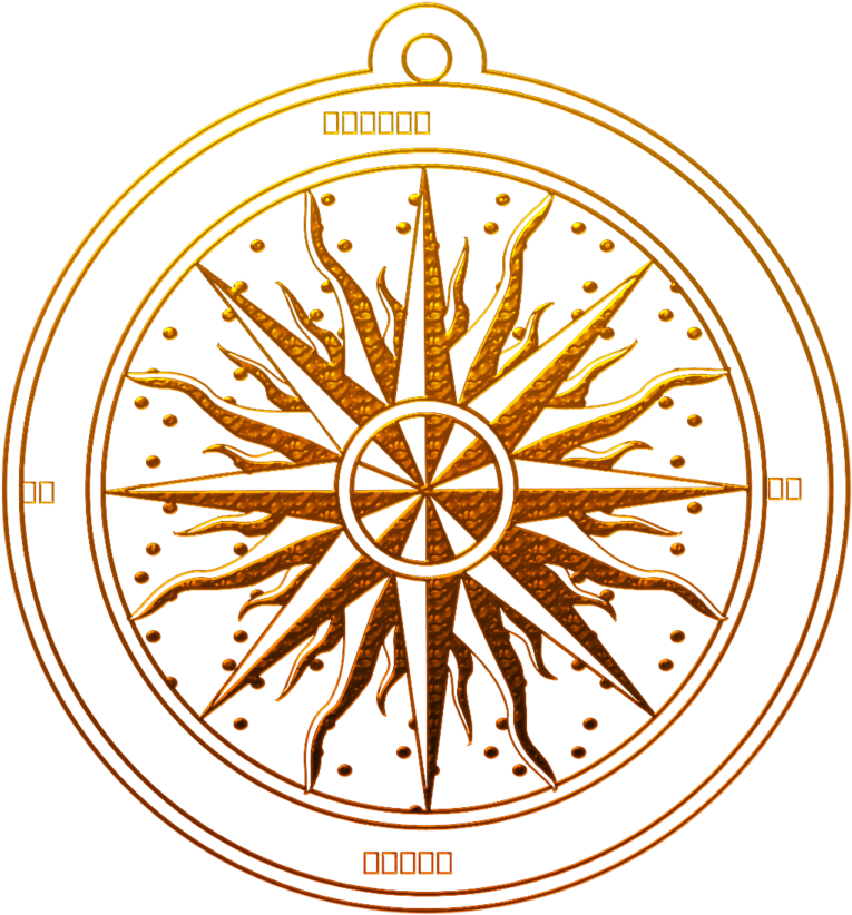 Bronzed Compass Rose By Prettywitchery - Vintage Compass Rose Png (900x900)