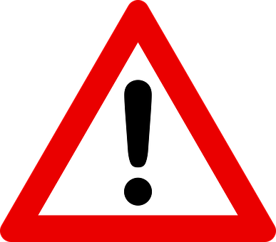 Traffic Sign Attention Road Sign Sign Caut - Red Triangle Warning Sign (387x340)