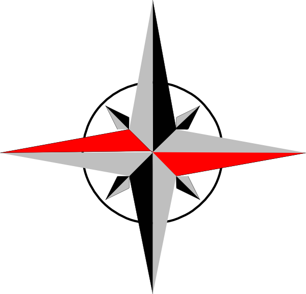 East West Compass Clip Art - Rose Of Compass (600x577)