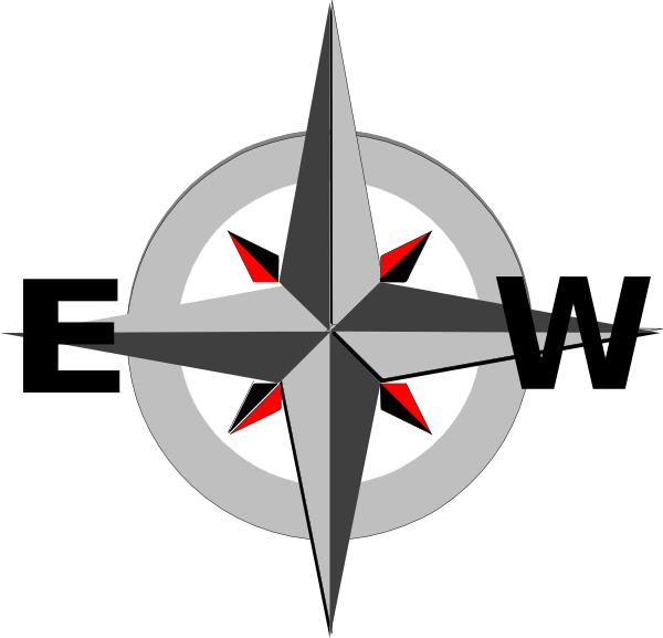 Related Pictures Tan Red Compass Rose Clip Art - East West Clipart (600x577)