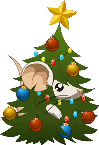 Tree Mouse - Transformice Christmas Tree Skin (410x597)