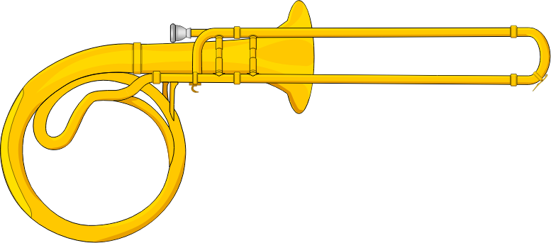 Free Contrabass Trombone Clip Art - Trombone Clipart (777x343)