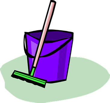 Besen Eimer Reinigung Mop Haushalt Hygiene - Cleaning Supplies Clip Art (365x340)