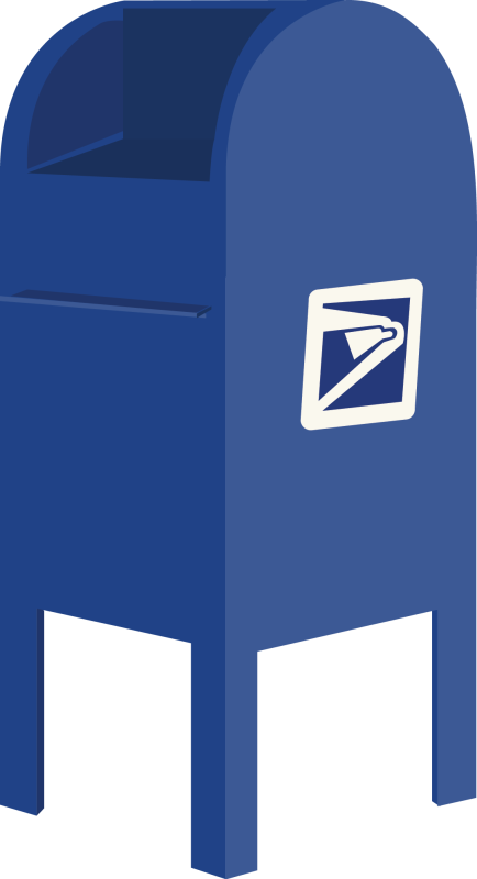 Pin Blue Mailbox Clipart - Blue Mailbox Clipart (434x800)