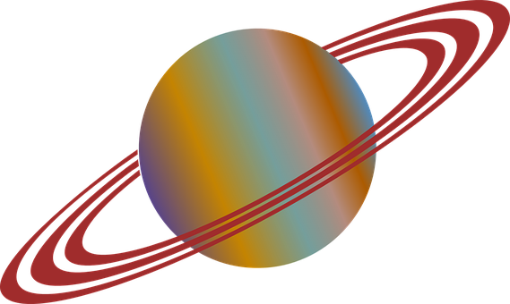 Saturn, Planeten, Kosmischen - Planet With Rings Drawing (569x340)