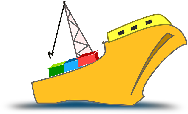 Courier Cargo Ship, Shipment, Freighter, Cargo, Courier - Shipping Boat (640x381)