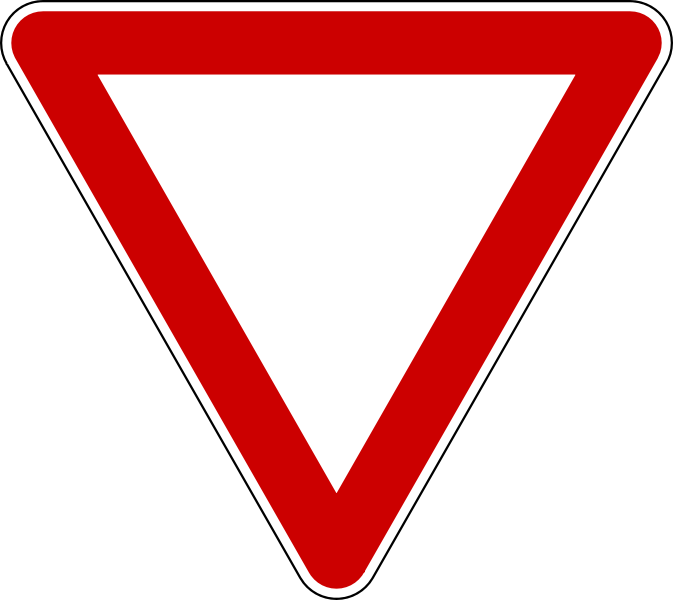 Vorfahrt Gewähren - Red Upside Down Triangle (673x600)