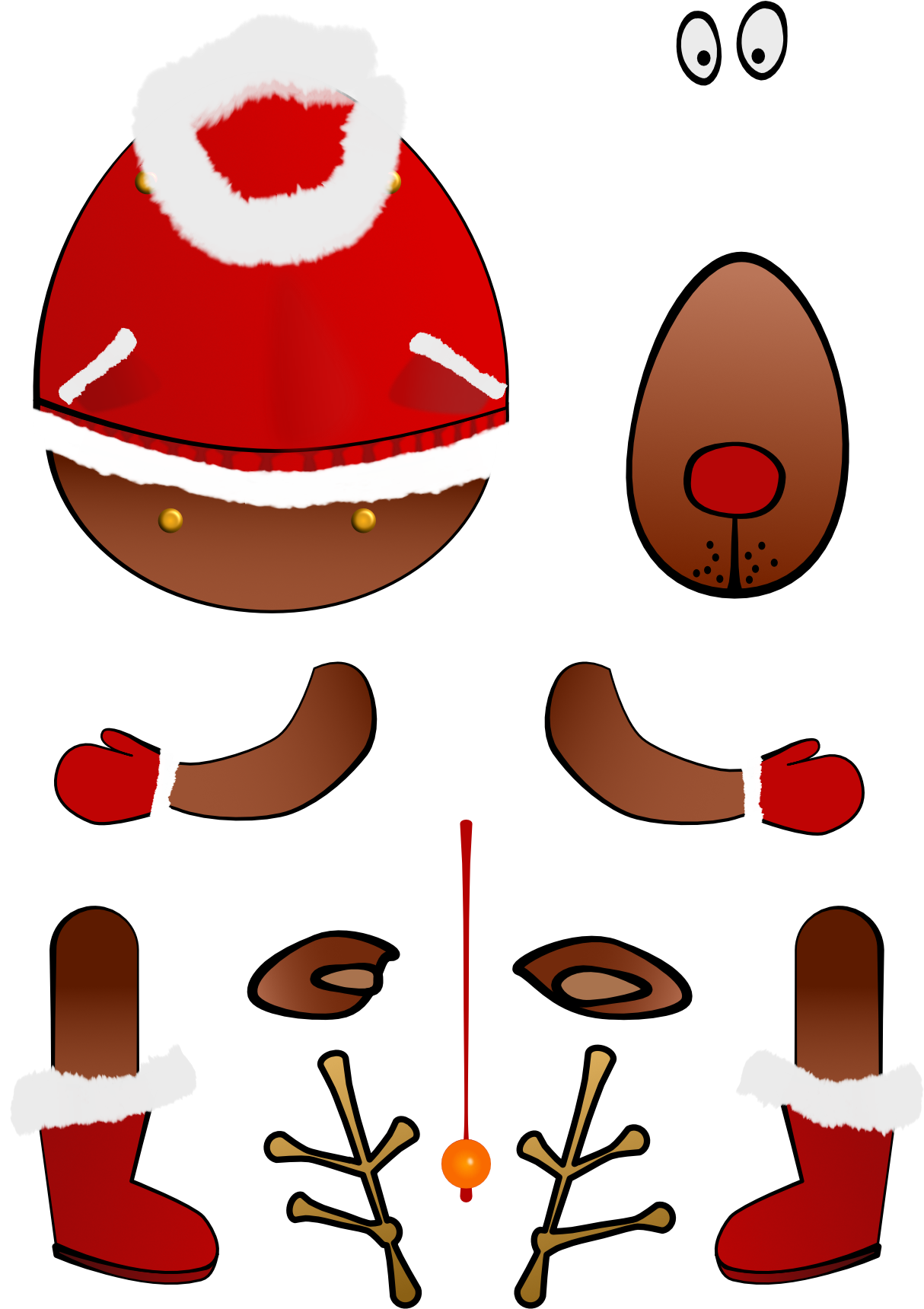 Rudi The Rednosed Reindeer Separated - Reindeer (1241x1754)