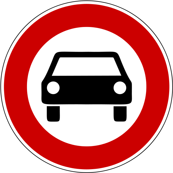 Verbot Für Kraftwagen - Car Traffic Sign (600x600)