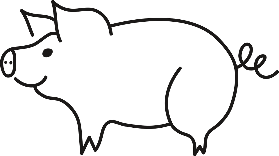 Schwein Clipart Schwarz Weiß - Schwein Clipart Schwarz Weiß (960x540)