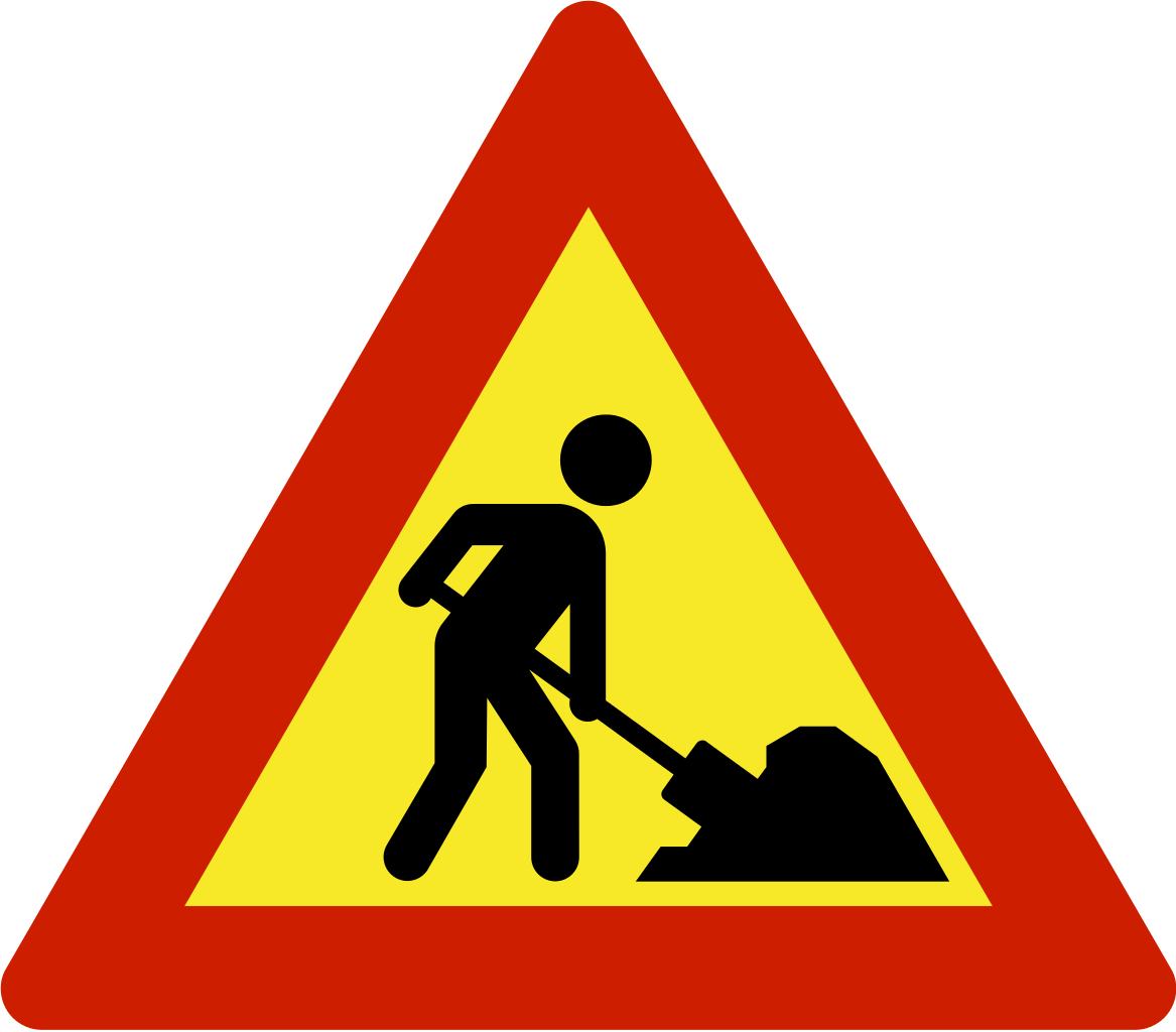 Norwegian Road Sign - Tietyö Liikennemerkki (1167x1024)