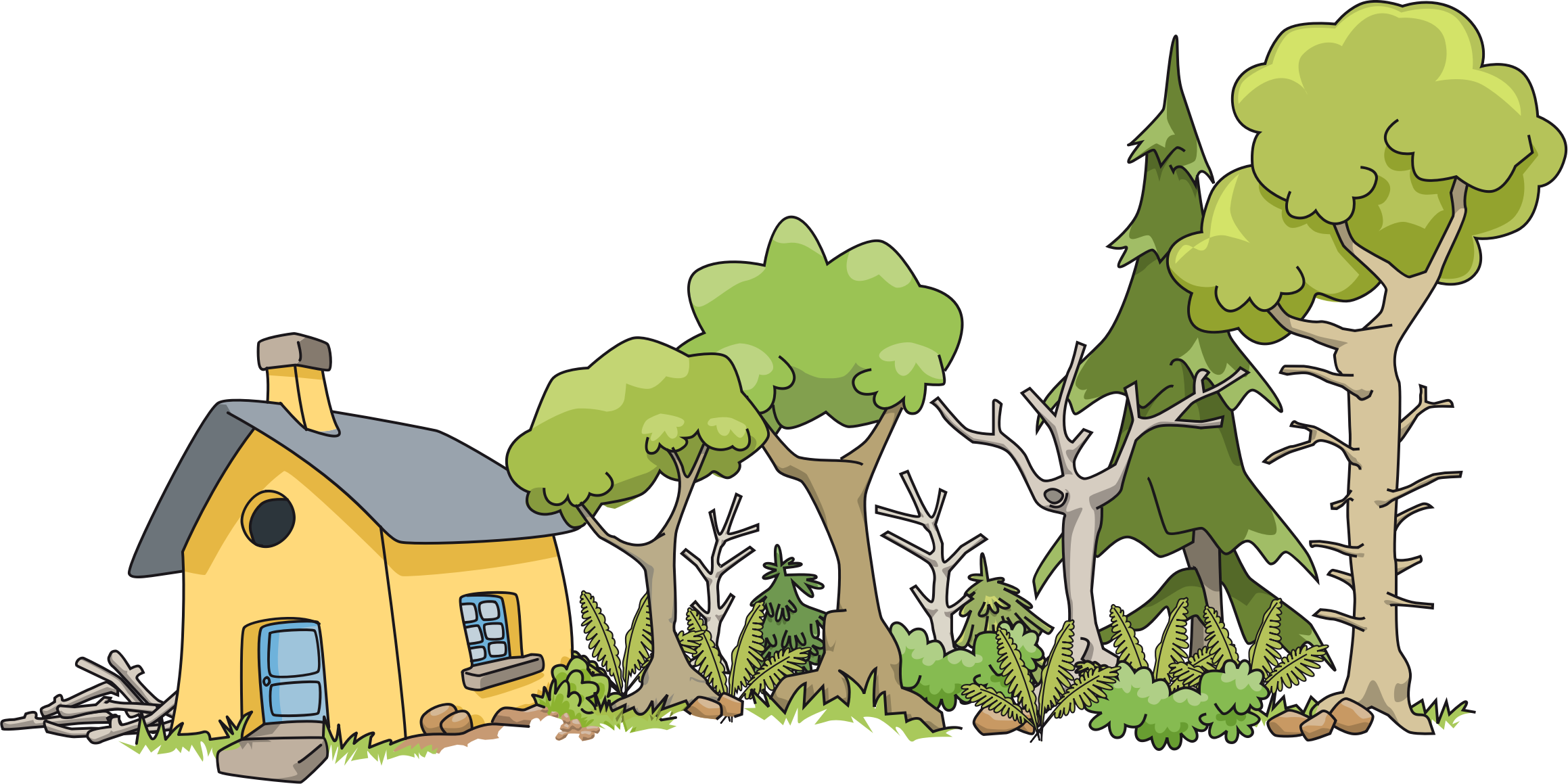 Clipart - Woods Clip Art (2318x1159)