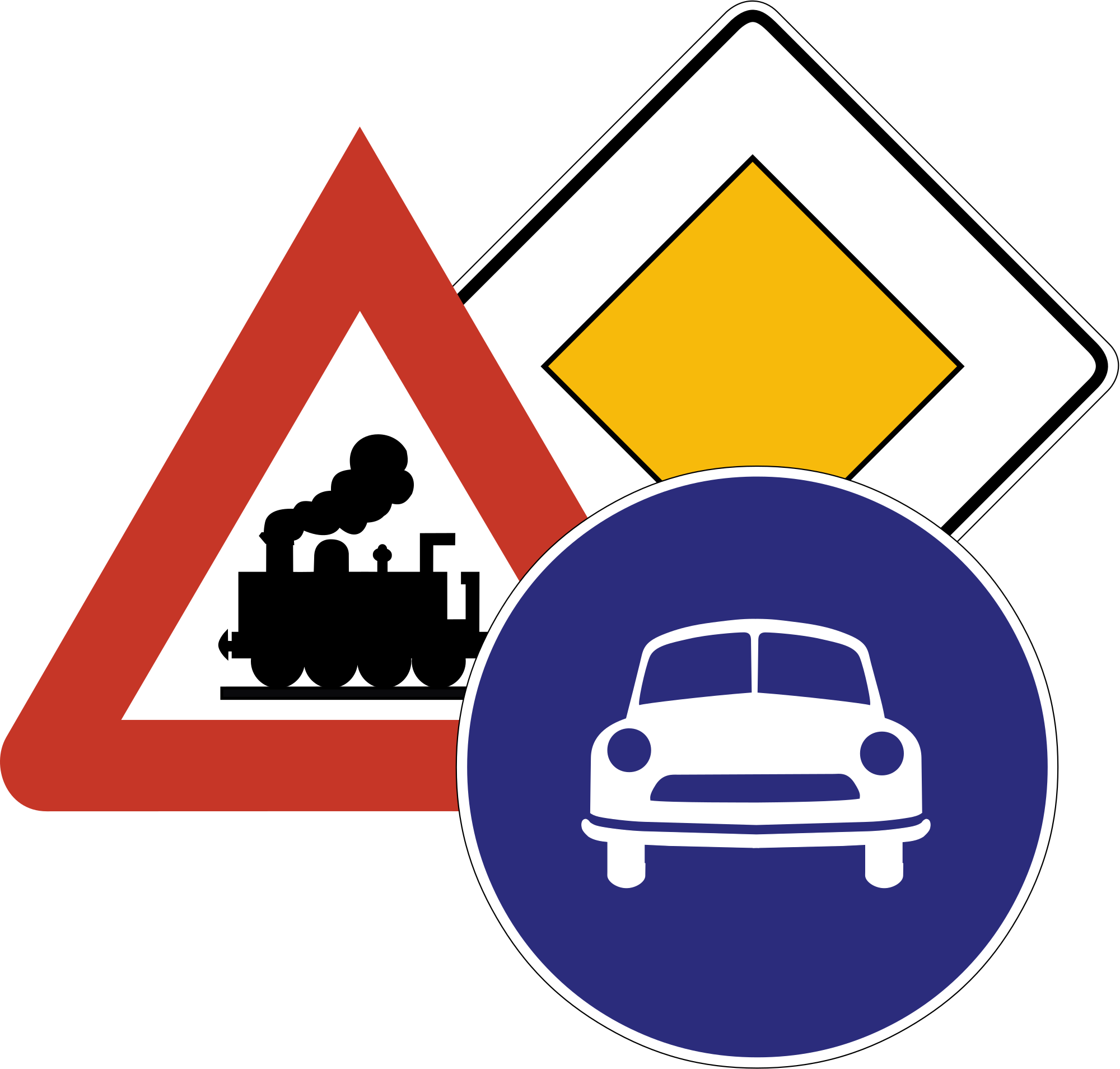 Collage Historischer Und Aktueller Verkehrszeichen - Traffic Sign (2000x1908)