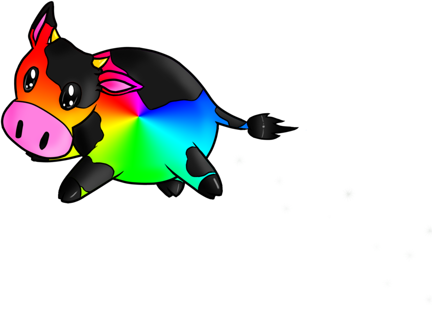 More Like Happy Cow By Melissar1 - Rainbow Cow (900x653)