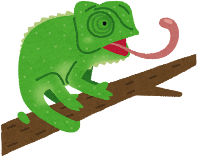 3 References In Song Making - カメレオン イラスト (400x357)