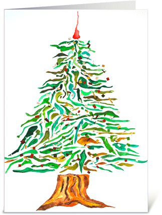 Artsy Holiday Tree - Christmas Decoration (435x429)
