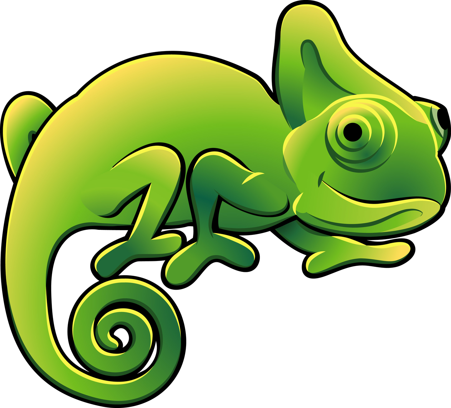 Cute Chameleon Clipart - Cartoon Chameleon (1447x1310)