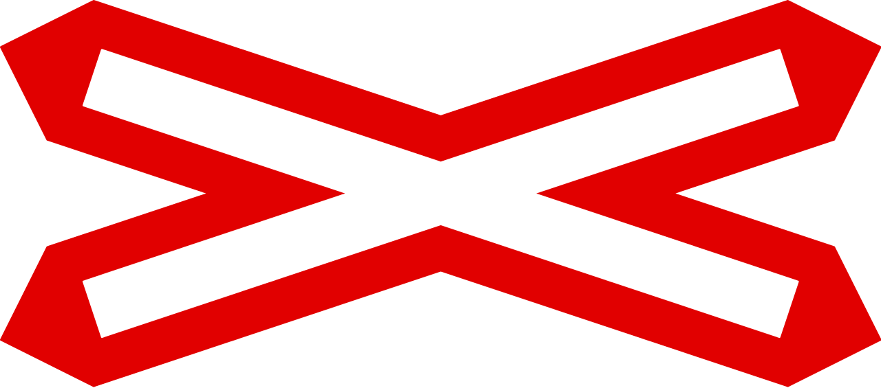 Uk Traffic Sign - Level Crossing Without Barrier Sign (1280x565)