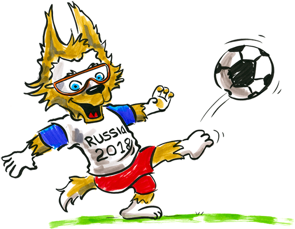 Zabivaka, Das Offizielle Maskottchen, Kickt Sich 2018 - Clipart Fußball Wm 2018 (600x471)