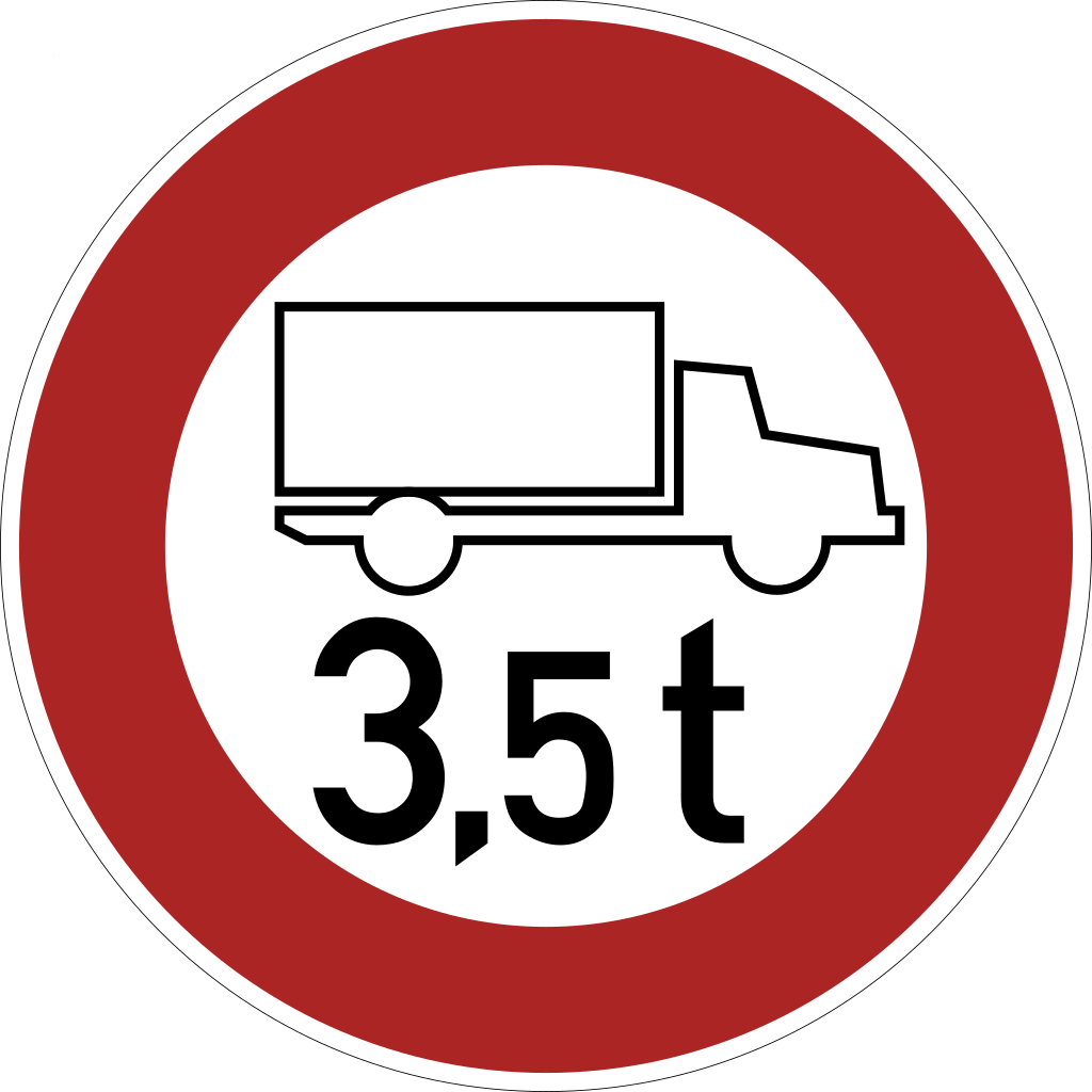 Verkehrsverbot Für Lastkraftfahrzeuge Über Ein Bestimmtes - Weight Limit Traffic Sign (1024x1024)