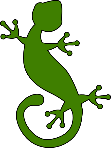 Lizard Clipart Png Ciij - Green Gecko Clip Art (450x597)