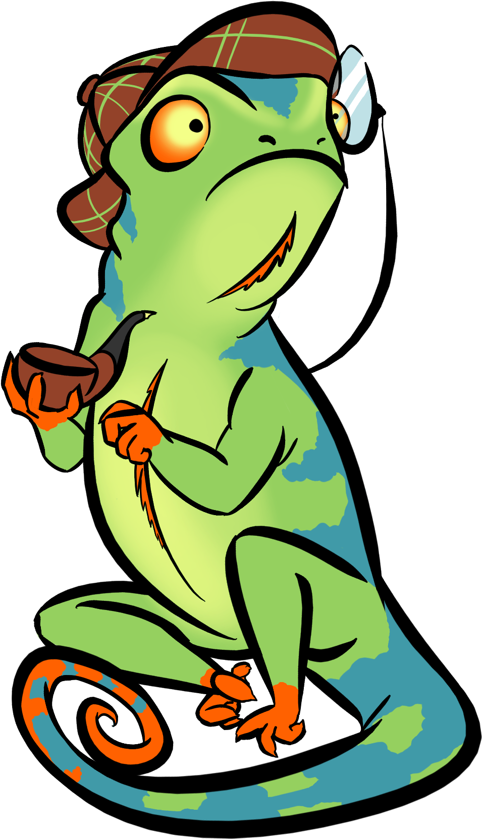Detective Chameleon By Anomenon - Cartoon (968x1676)