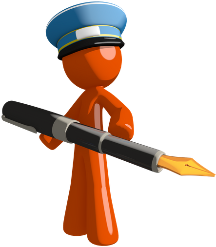 Orange Man Postal Mail Worker - Construction Worker (491x550)