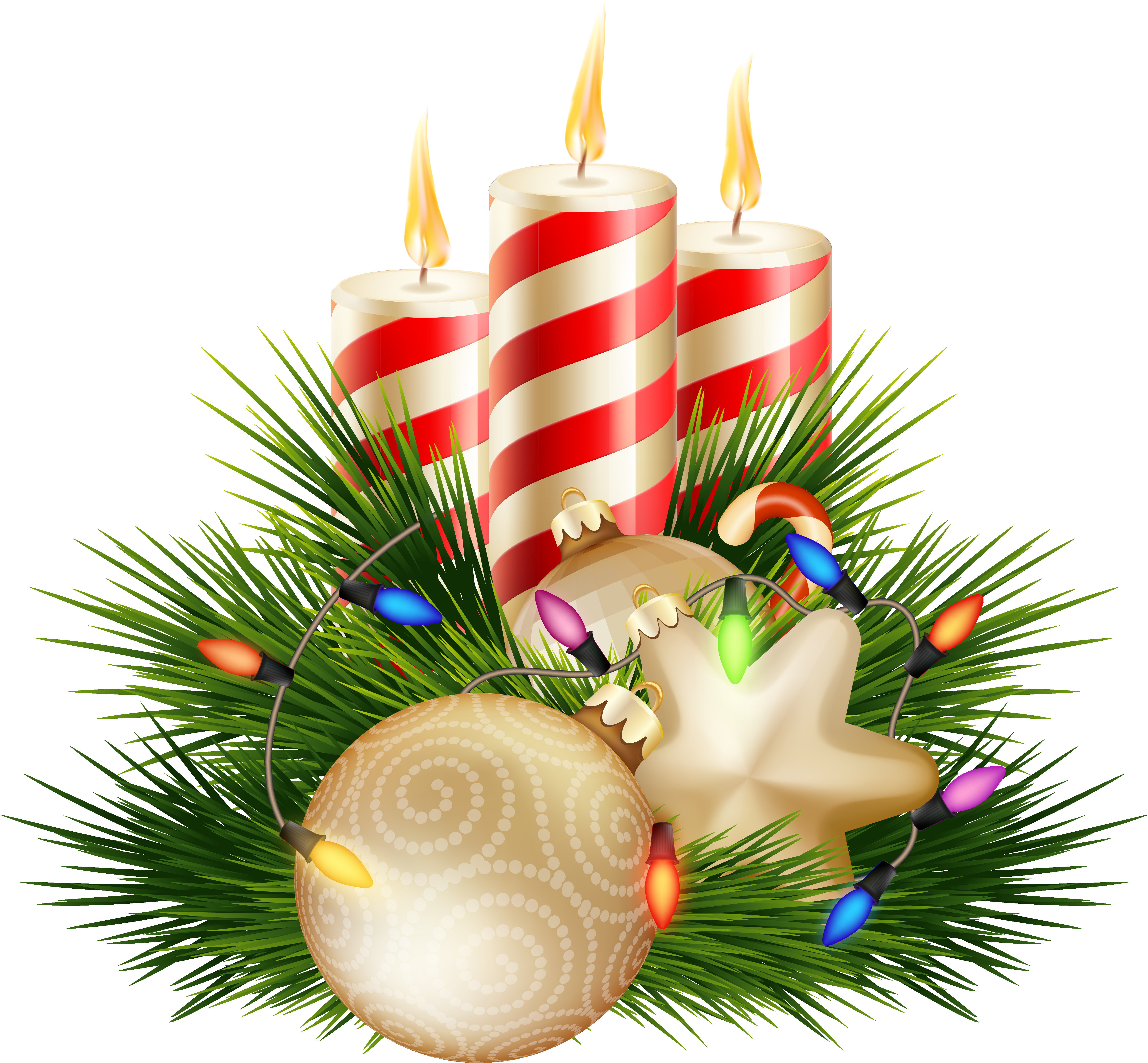 Christmas Candle Decorative Png Clipart Image - Christmas Candle Png (6176x5764)