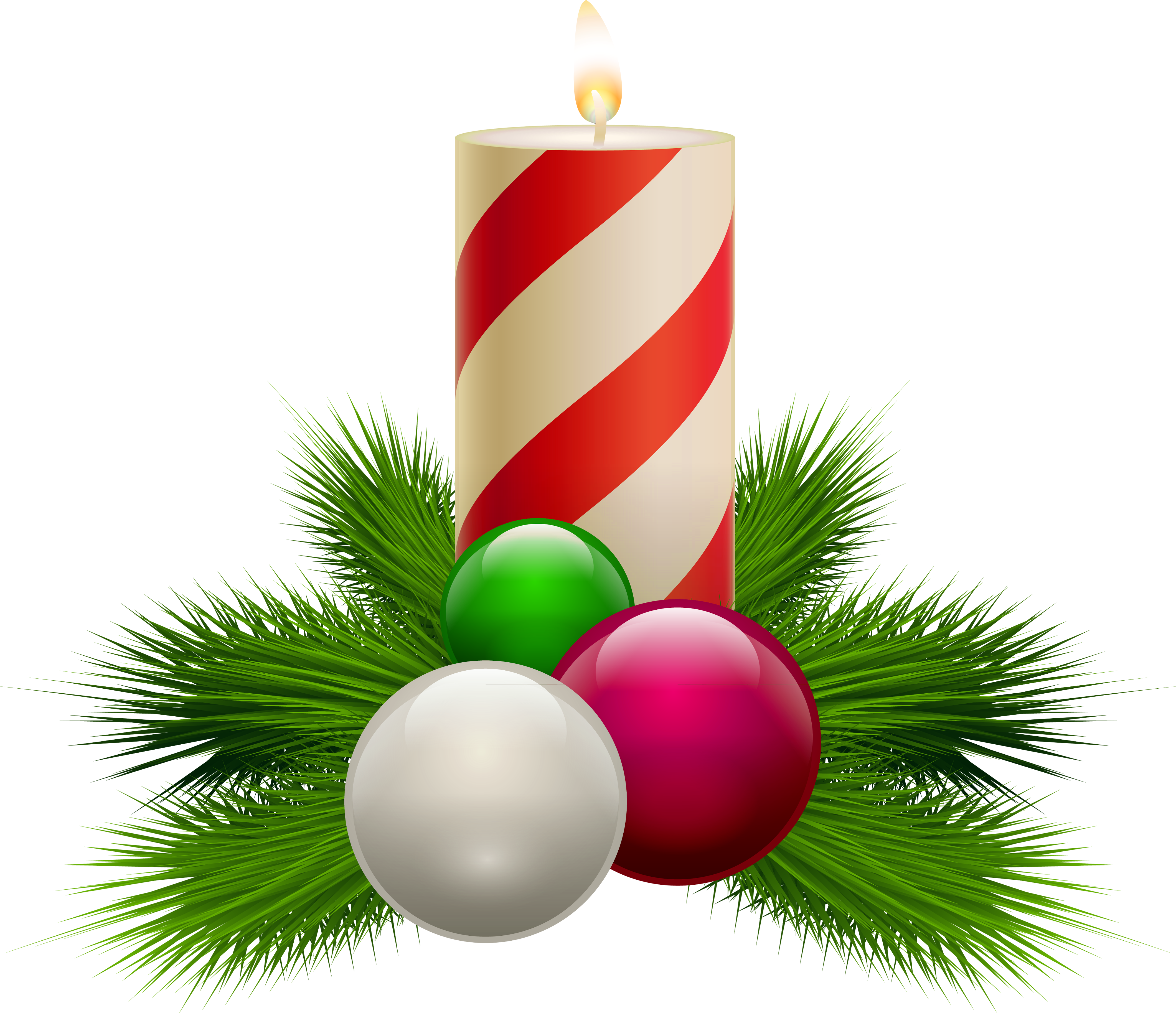 Christmas Tree Candle Clipart - Christmas Candle Png (4240x3700)
