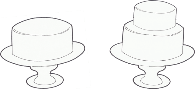 Drawn Cake Layer Cake - 1 Layer Cake Drawing (640x295)