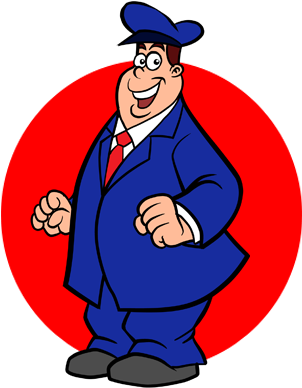 Mendel The Mailman Travels Mile After Mile, Delivering - Cartoon (350x400)