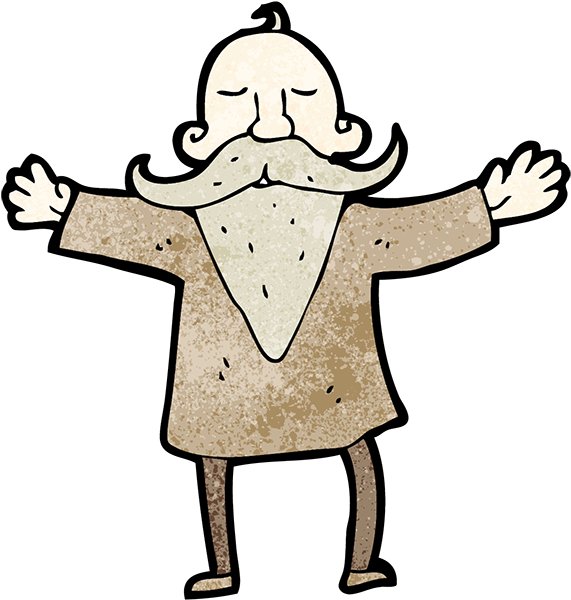 After Clapping Mail Us Ur Folio - Old Man With Beard (600x631)