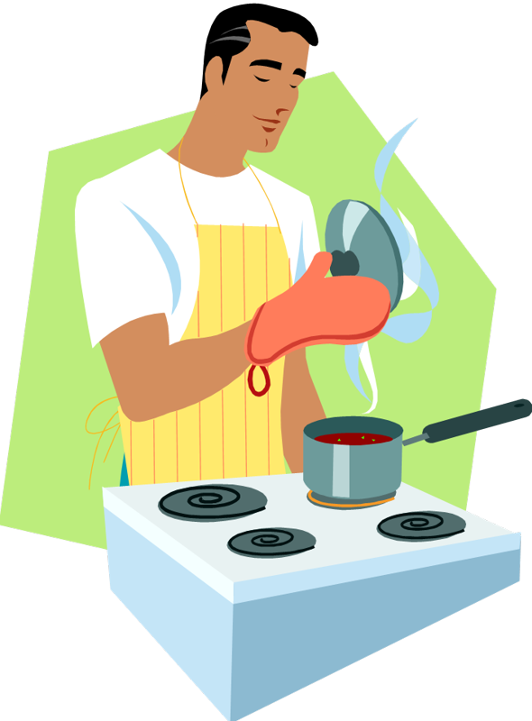 Man Cooking - Action Verbs Cook (590x800)