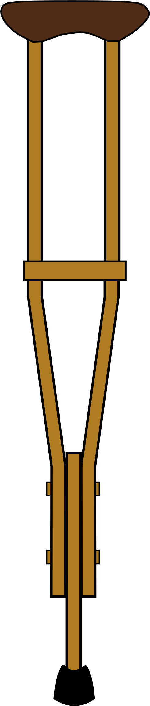 Wooden Crutch - Crutches Clipart Png (602x2400)