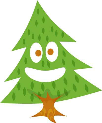 Happy Pines Icon - Cute Pine Tree Clipart (512x512)