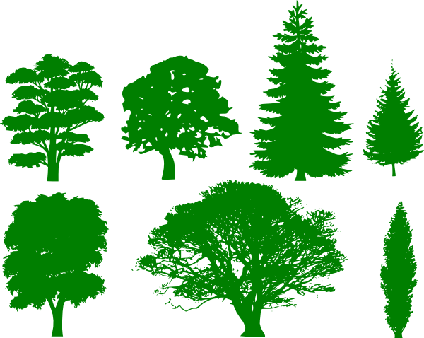 How To Set Use Green Trees Icon Png - Trees Silhouettes (600x478)