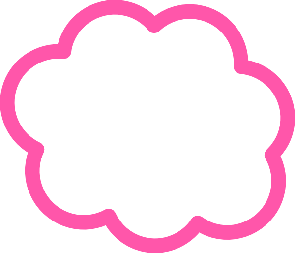 Cloud Clipart Pink Cloud - Pink Cloud Outline (600x514)