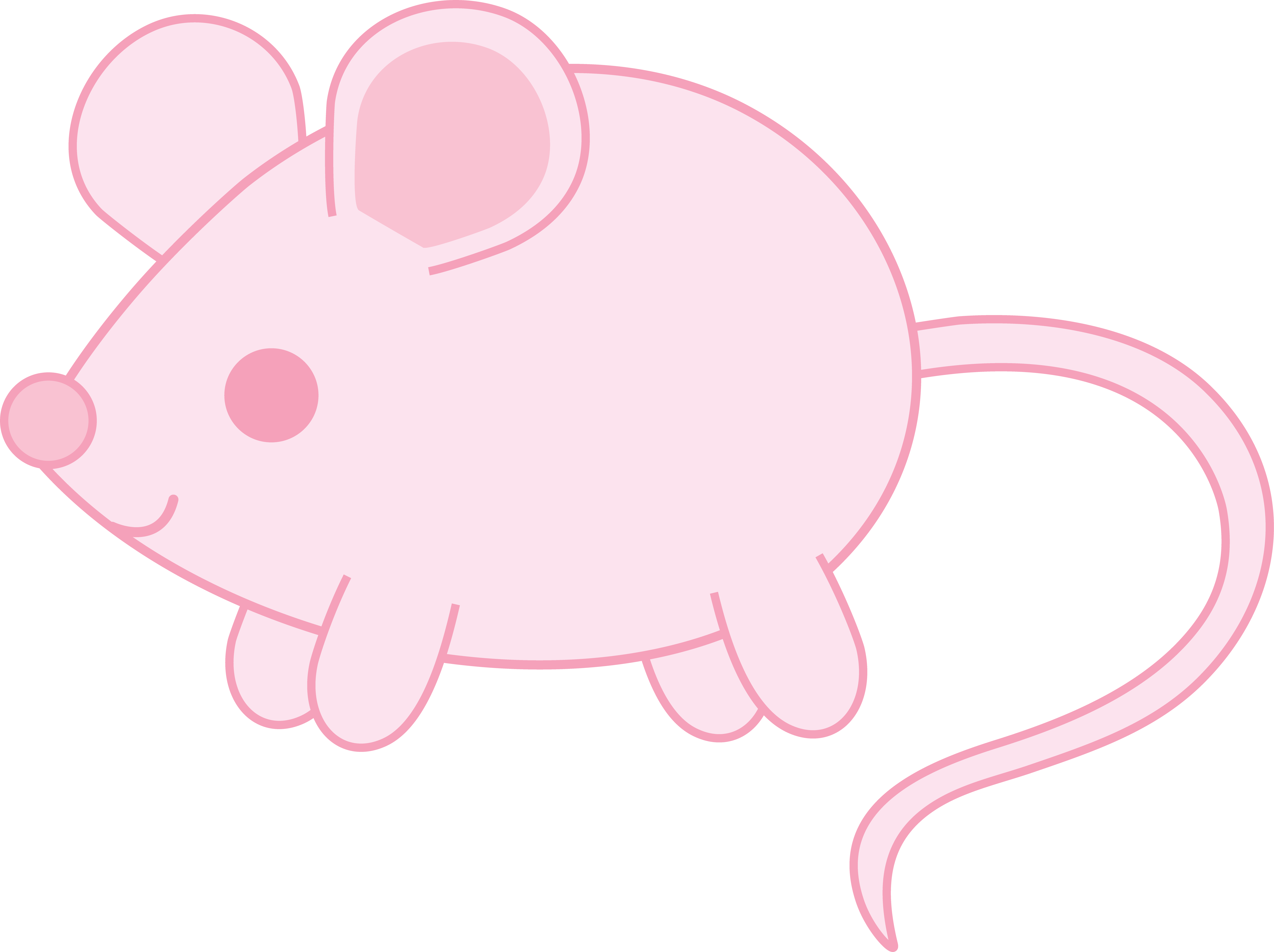 Pink Mouse Clipart (6384x4771)
