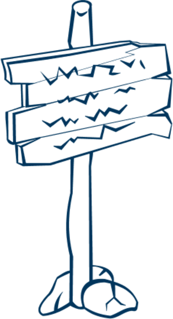 Wooden Post Sign - Sign Post Clip Art (600x1104)