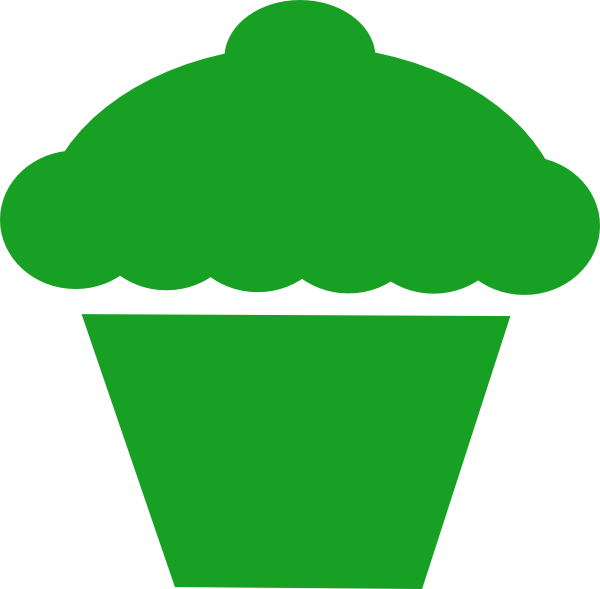 Green Cupcake Clip Art At Clker - Icon Food Pink Png (600x589)
