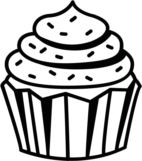 Cupcake Drawing Black And White At Getdrawings - Transparent Cupcake Black And White (611x572)