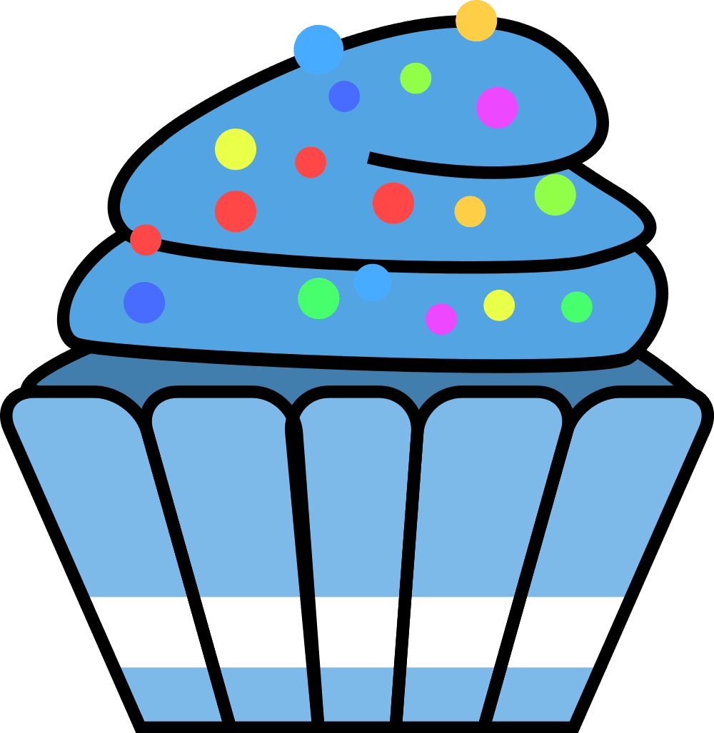 Cupcake Clipart Blue And Green - Purple Cupcake Clipart (1000x1027)