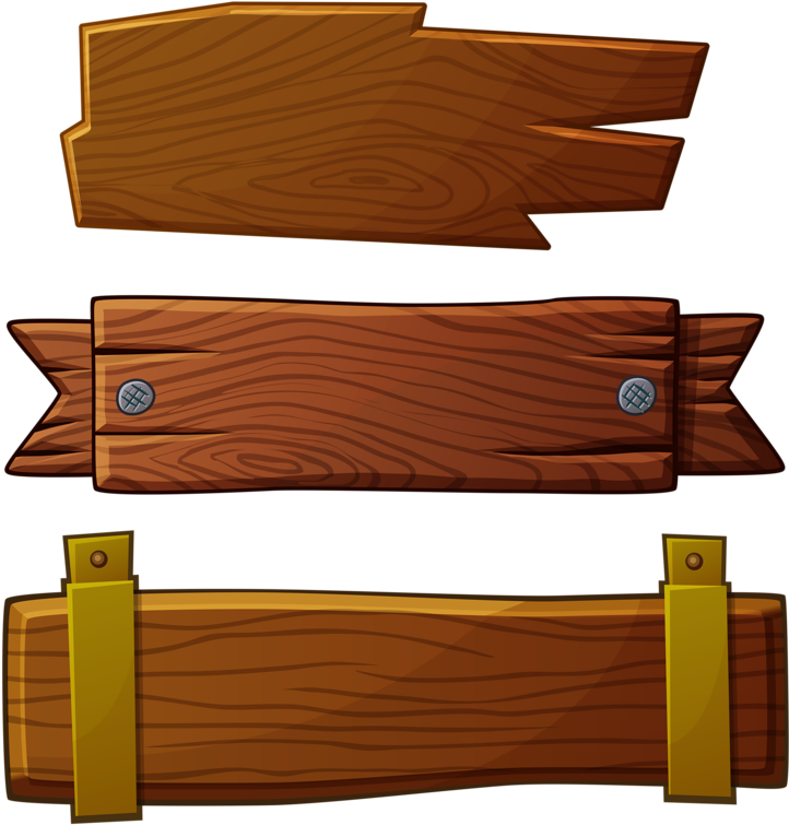 Clip Art - Wood Banners Cartoon (745x800)