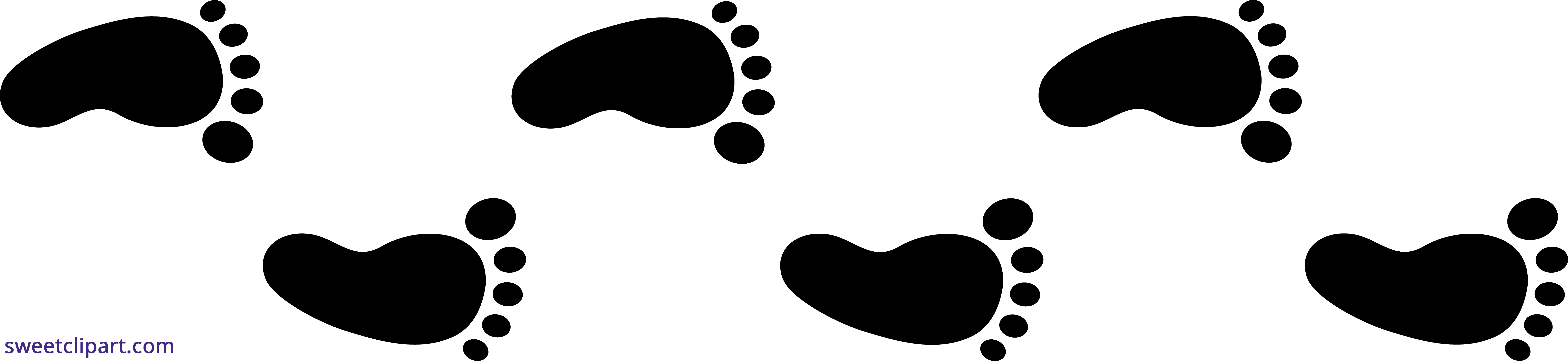 Foot Prints Walking Clipart - Walking Clipart (7690x1772)