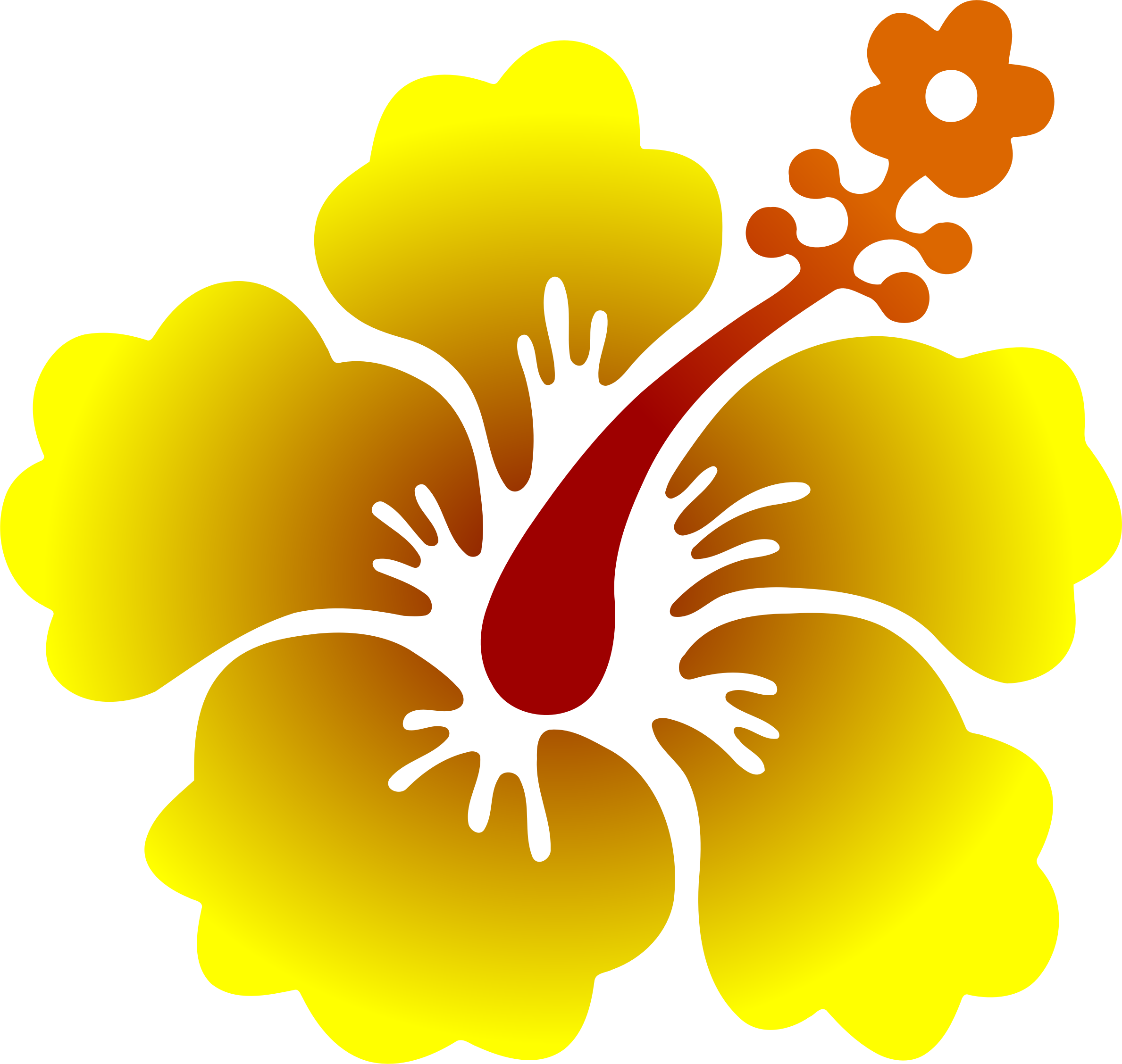 Big Image - Big Tropical Flowers Clipart (2378x2256)