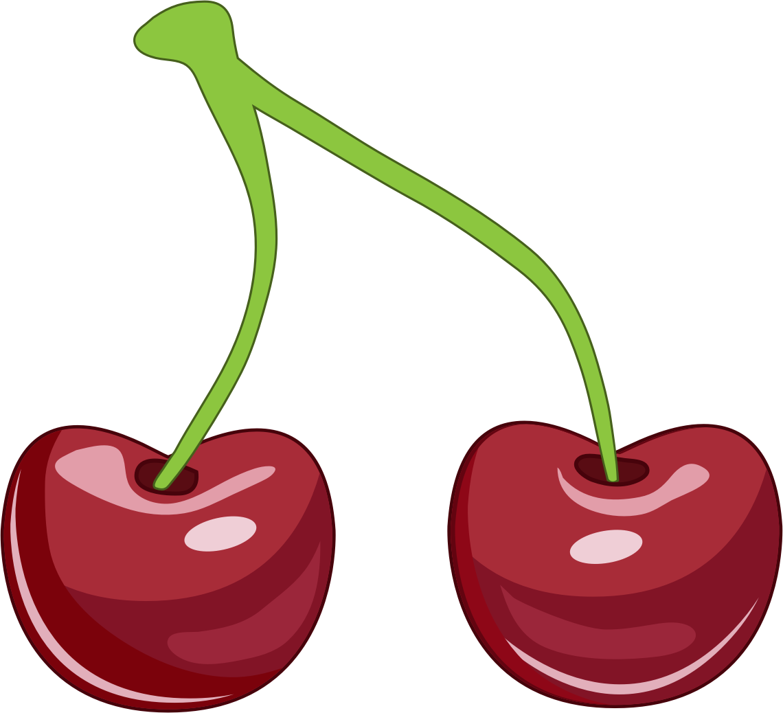 Clip Art Cherry Medium Size - ผล ไม้ การ์ตูน Png (1140x1038)