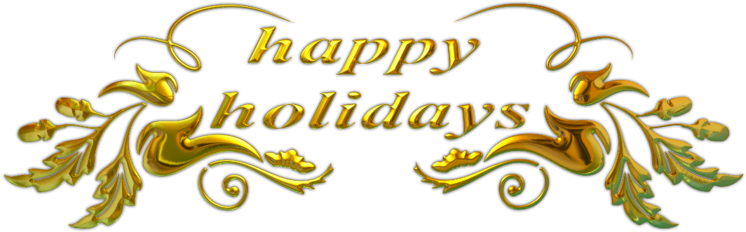 Happy Holidays Golden Flowers - Happy Holidays Text Png (1131x429)