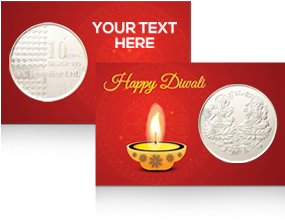 Happy Diwali Silver Coin - Silver (284x426)