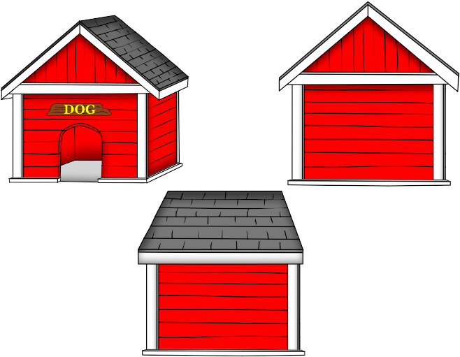 Red Dog House Clipart (720x534)